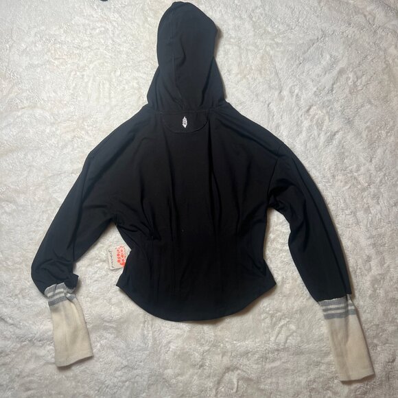 FP Movement Zip Hoodie Black w/ Thumbholes & Striped Cuffs – Women’s M NWT - Picture 7 of 7